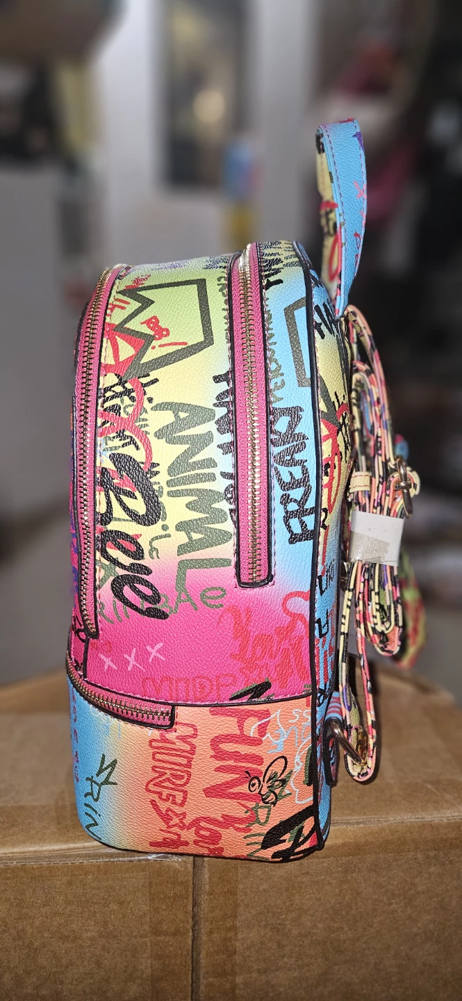 Graffiti Print Backpack With Matching Wristlet - photo 2