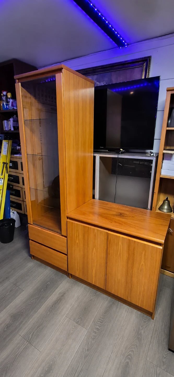 Vintage Teak Display Cabinet with Drawers and Cabinets - photo 4