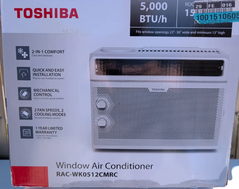 Toshiba Window Air Conditioner 5000 BTU  (RAC-WK0512CMRC)