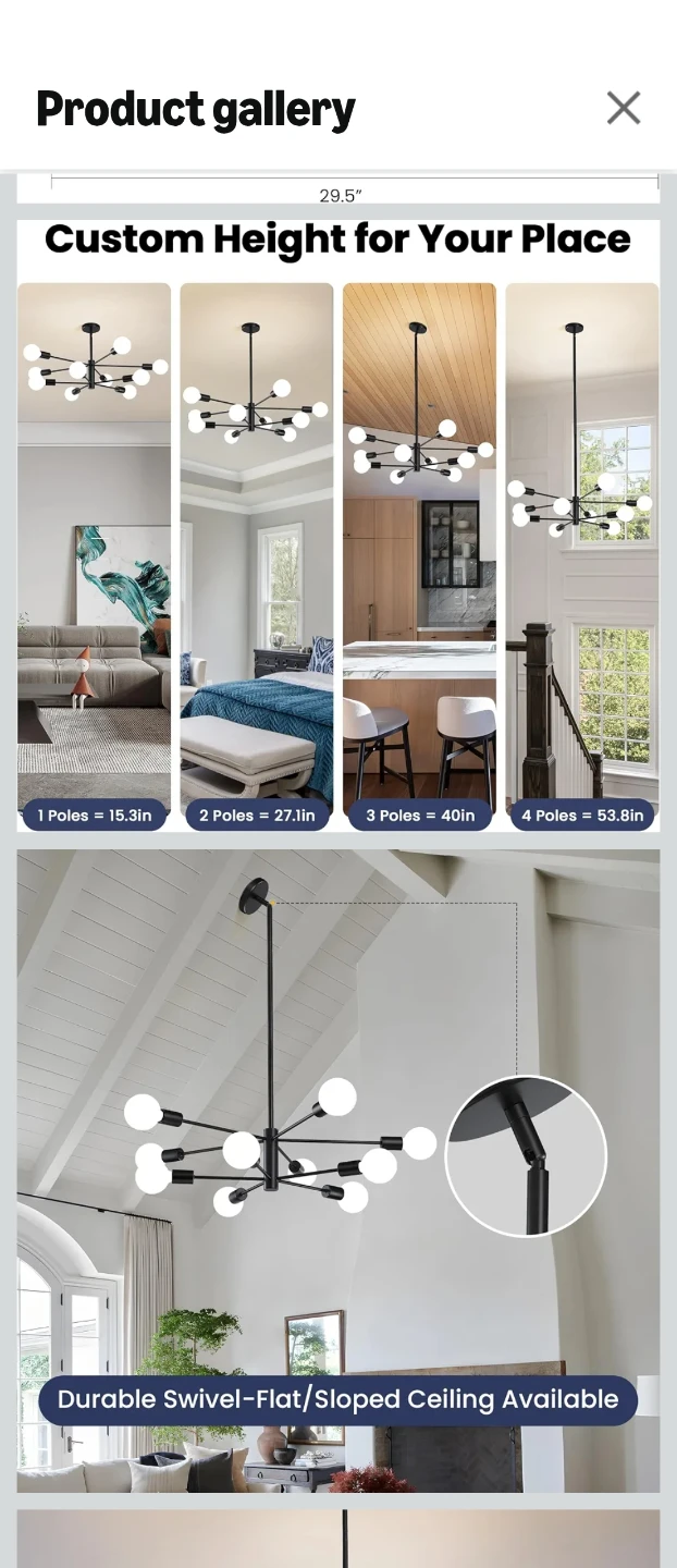 Black Sputnik Chandelier - photo 2