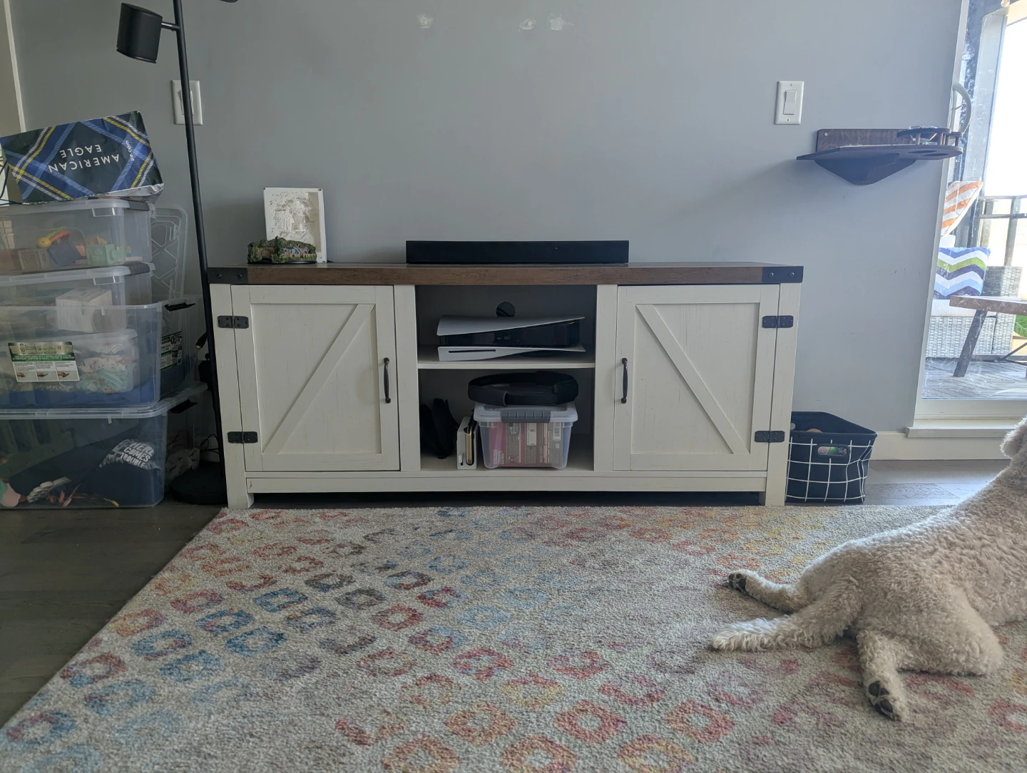 White Farmhouse TV Stand for TVs up to 65 inches - photo 3