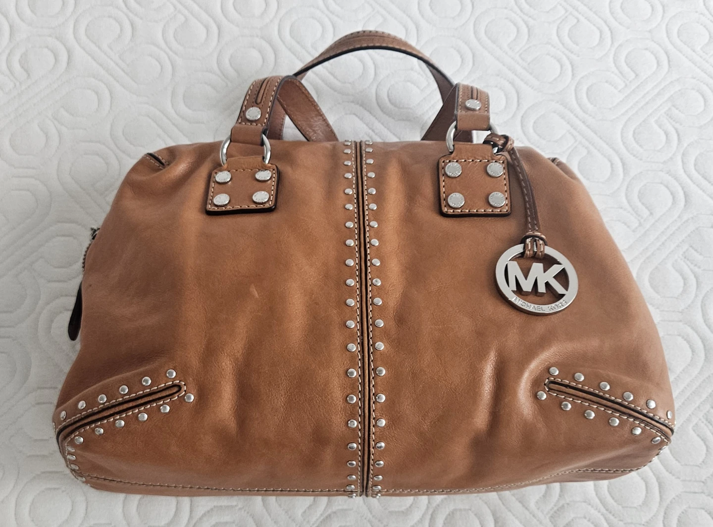 Michael Kors Studded Leather Satchel Bag