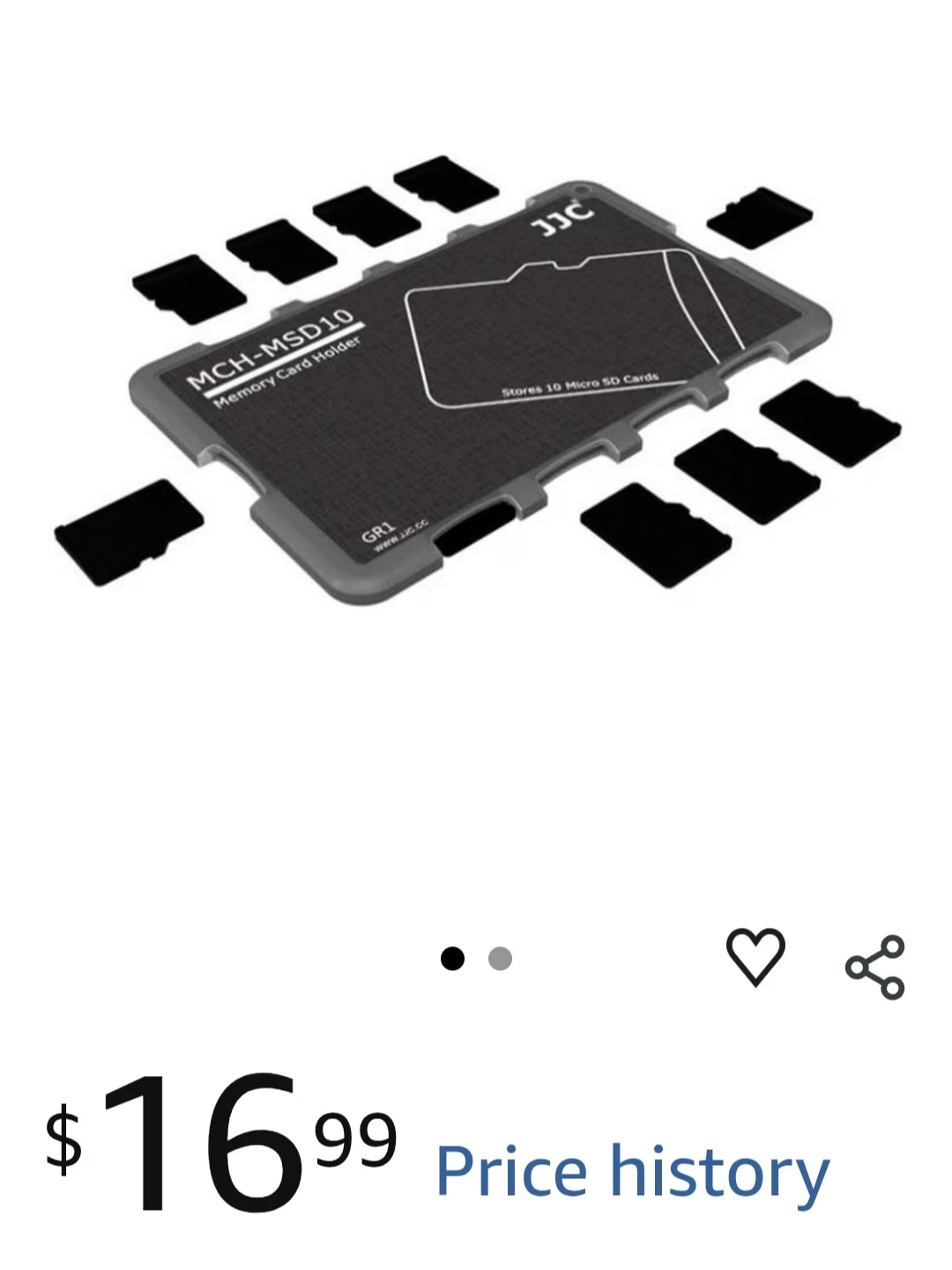 sealed JJC MCH-MSD10 Memory Card Holder for 10 Micro SD Cards - photo 2