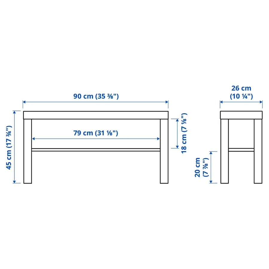 LACK series LACK TV bench, black