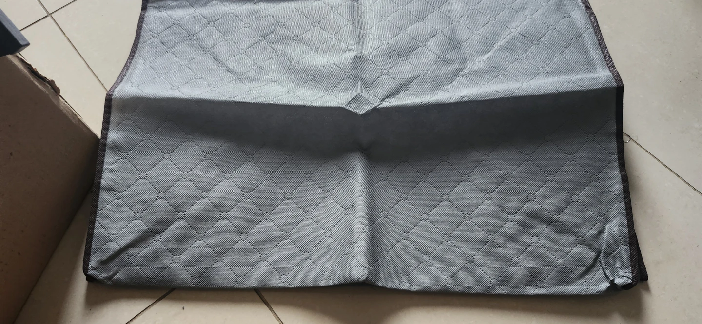 4 pc Grey Fabric Storage Bag with Clear Window
