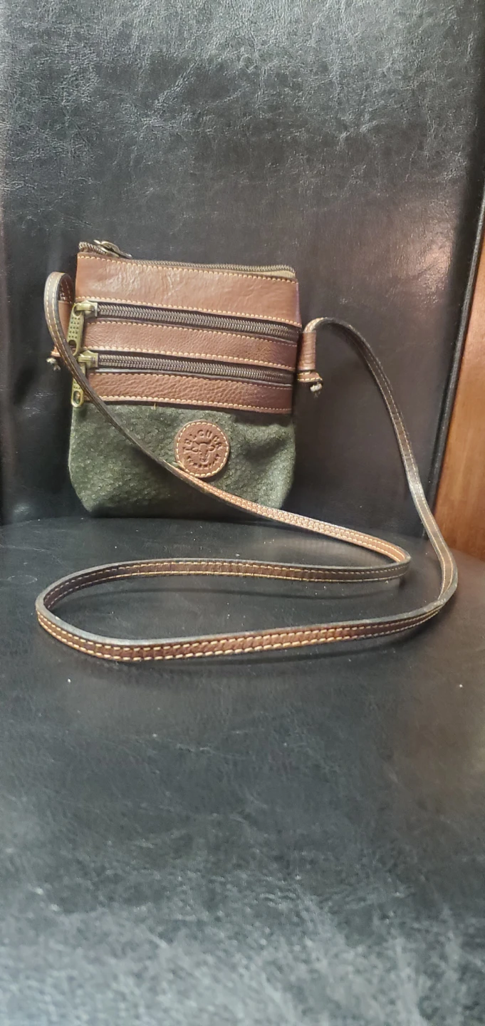 Brown Leather & Suede Crossbody Bag