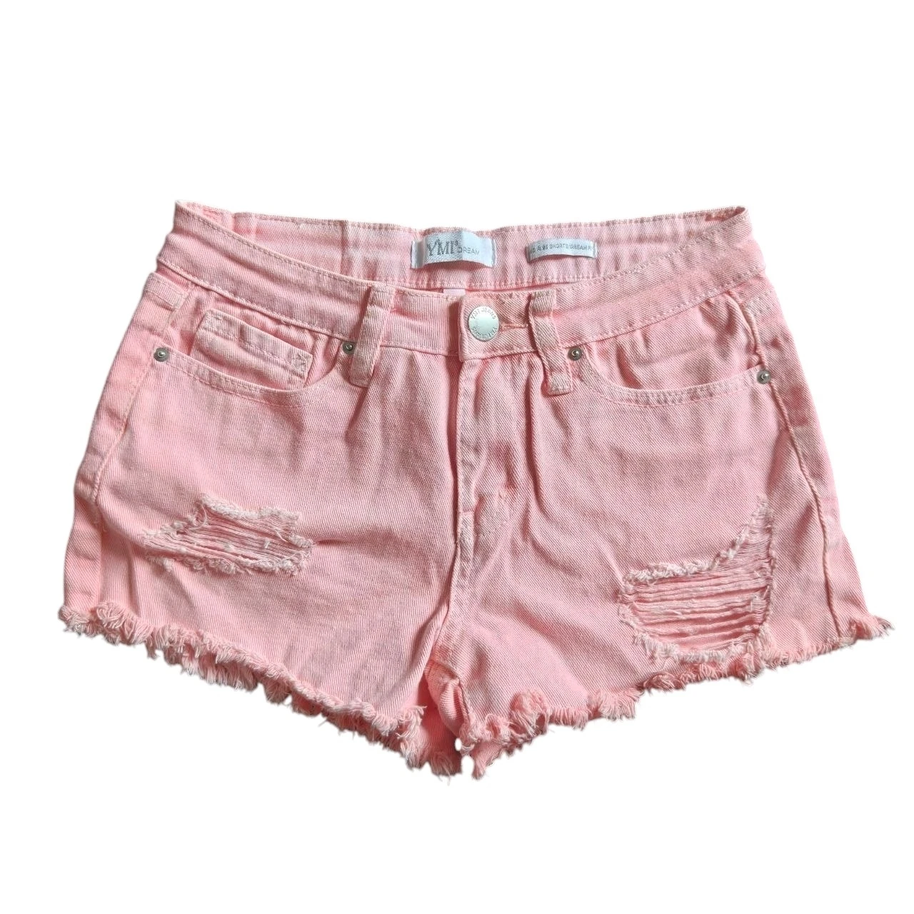 Women's YMI Dream Jean Pink Distressed Denim Shorts Size 1/25