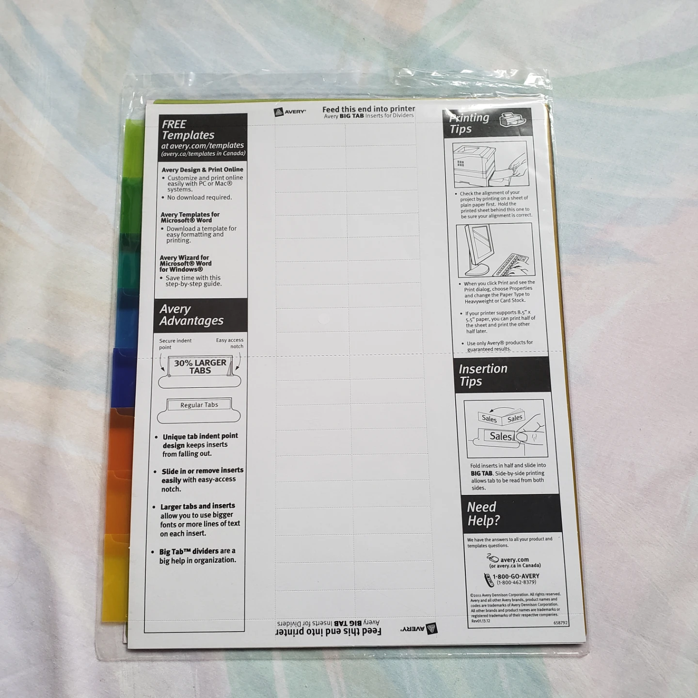 🆕Avery Big Tab Insertable Plastic Dividers - photo 2