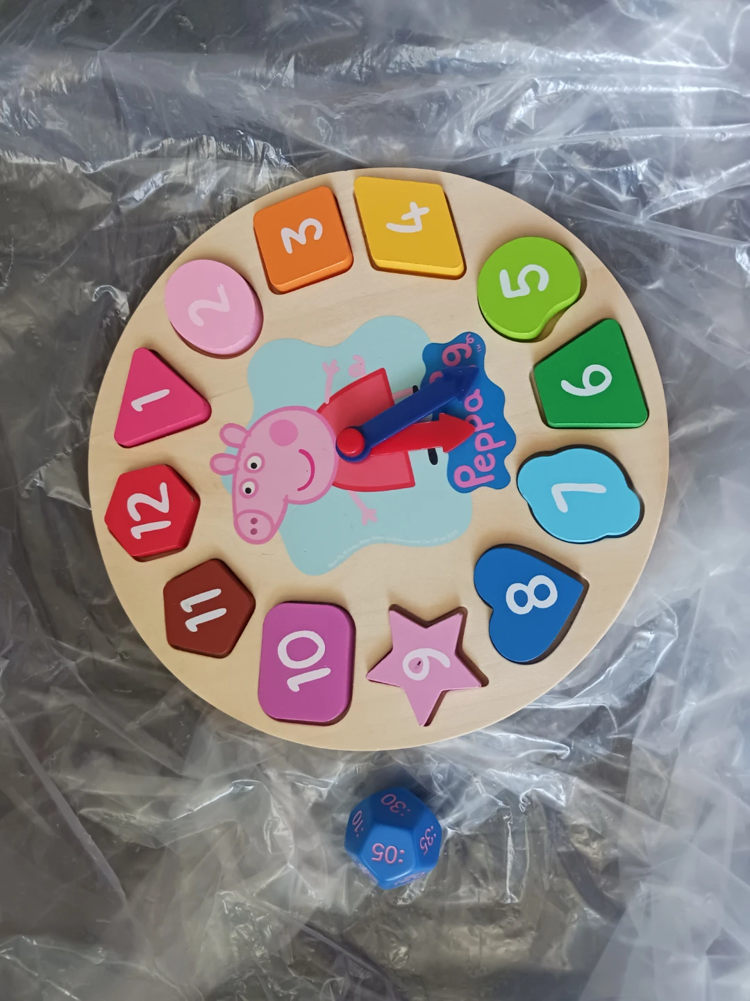 Peppa Pig Wooden Shape Sorter Clock Toy