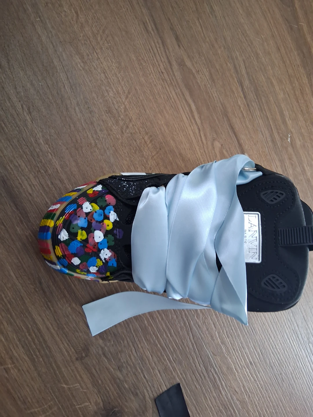 Lanvin Paris Black Sneakers with Colorful Accents - photo 4