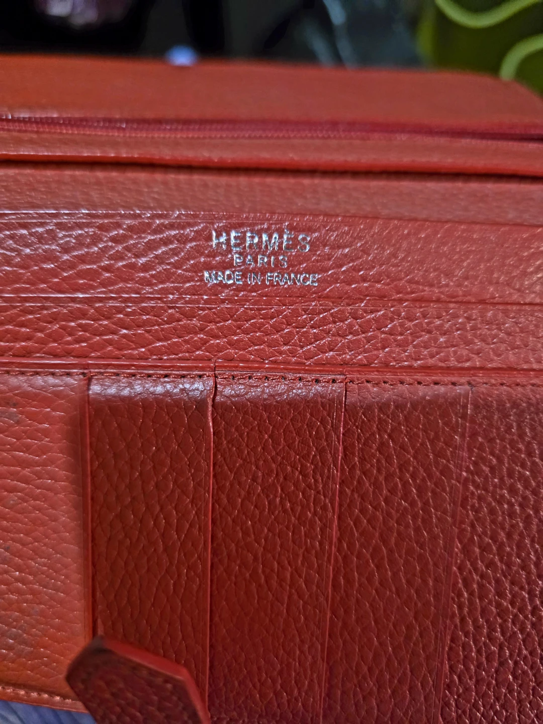 Hermès Red Leather Wallet - photo 3