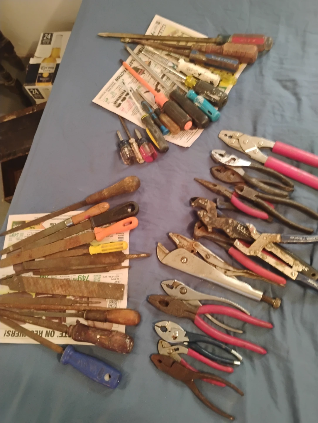 Assorted Hand Tools - Screwdrivers, Pliers, and Files
