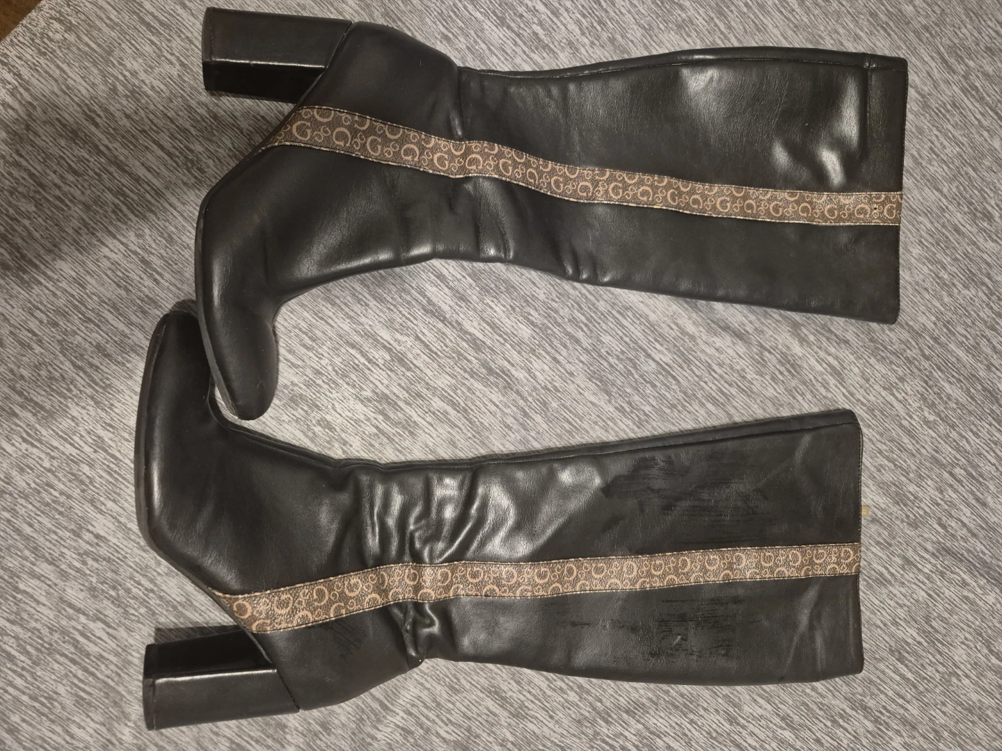 Black Guess Knee-High Boots with Logo Detail - photo 4