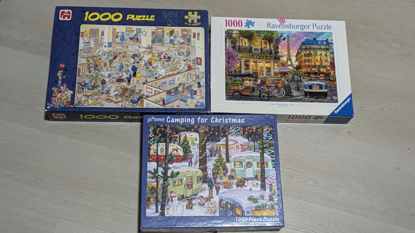 3x 1000 Piece Jigsaw Puzzles - Jumbo, Ravensburger, Vermont