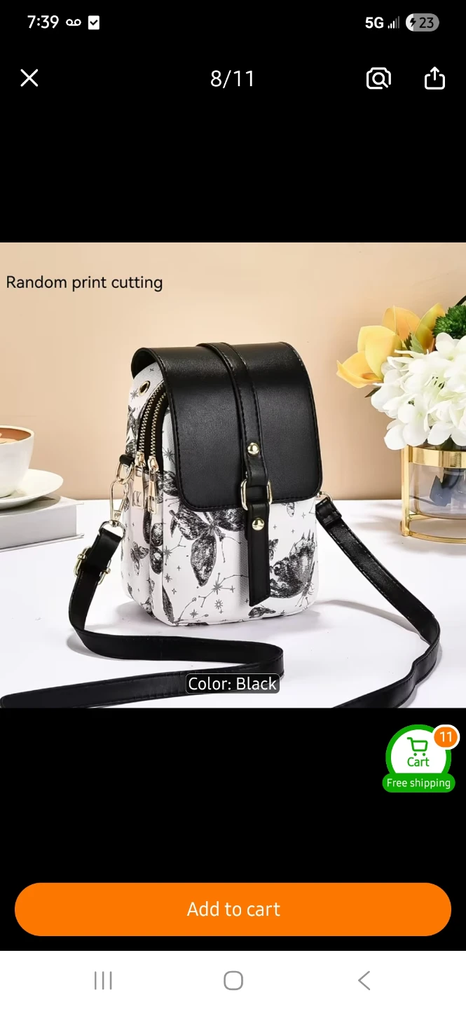 Women's Butterfly Print Small Crossbody Bag
