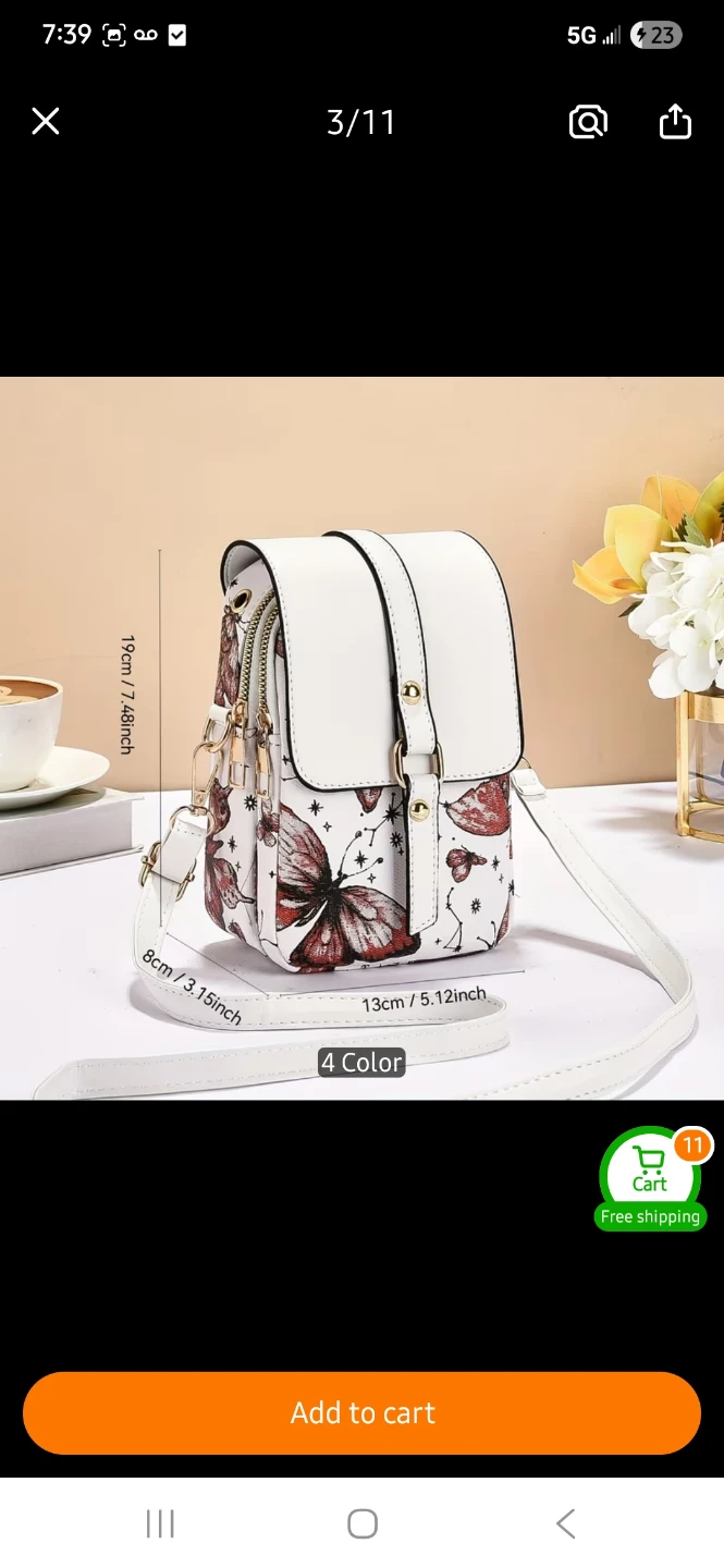 Women's Butterfly Print Small Crossbody Bag - photo 2