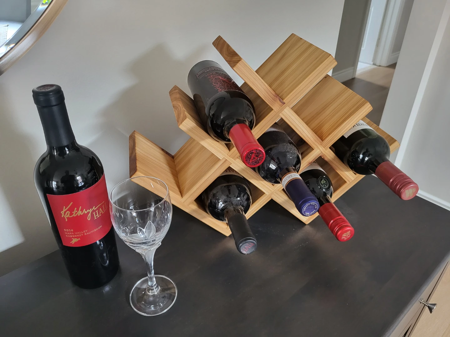 Solid wood wine rack