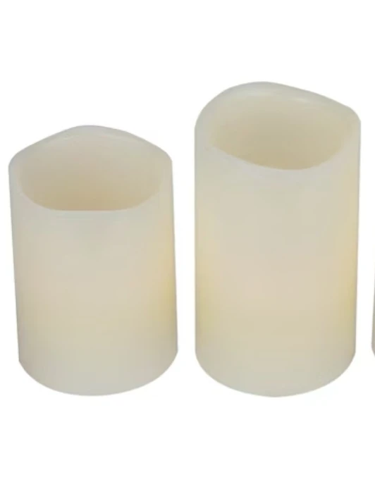 6 Flameless Wax Pillar Candles with 6 Flameless Tea Lights - photo 2