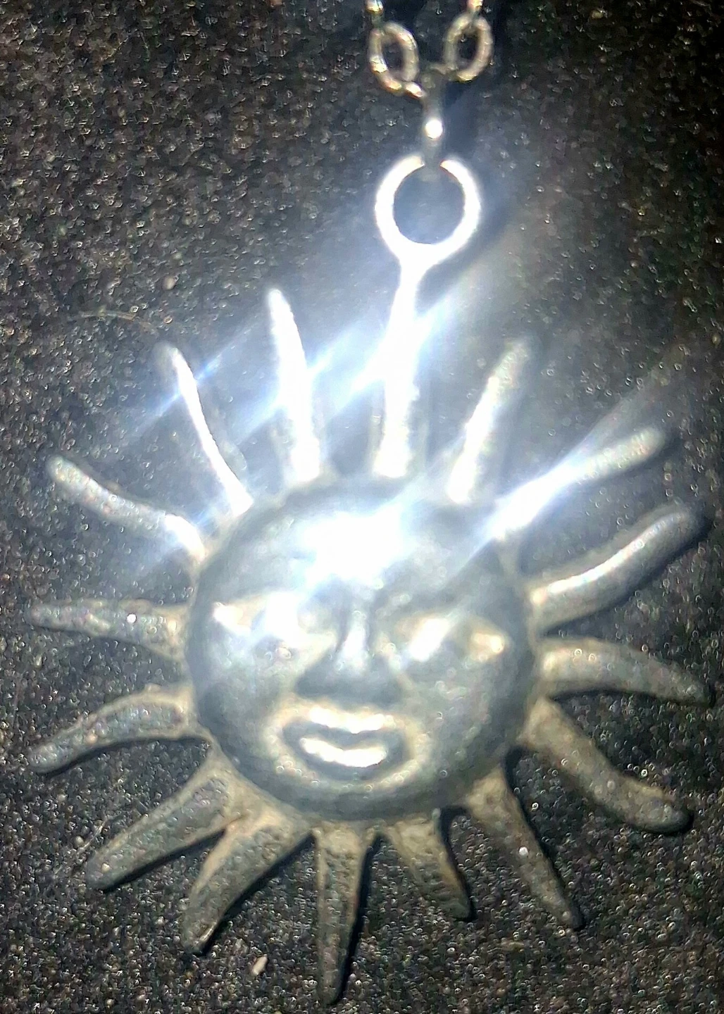 Silver toned sun pendant necklace - photo 2