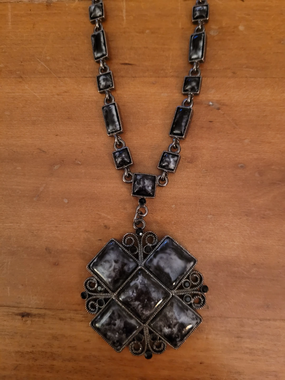 Black/Grey Marble look necklace - photo 2