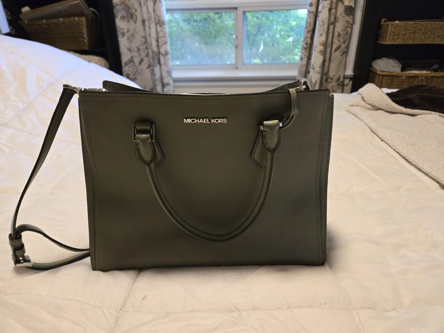 Michael Kors Satchel Handbag - Olive Green