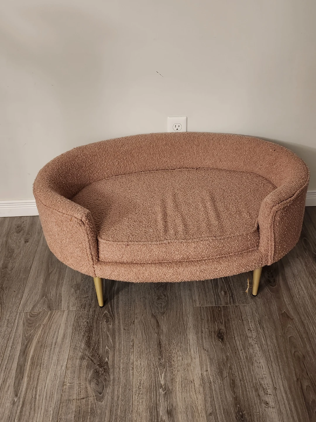 Pink Bouclé Pet Couch