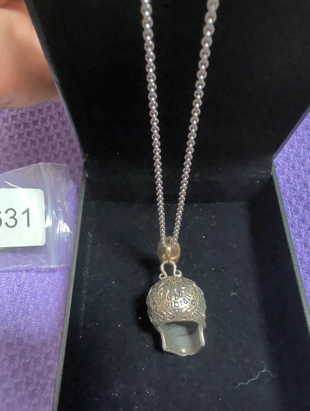 Silver Phantom Jewelry Sugar Skull Pendant Necklace - photo 2