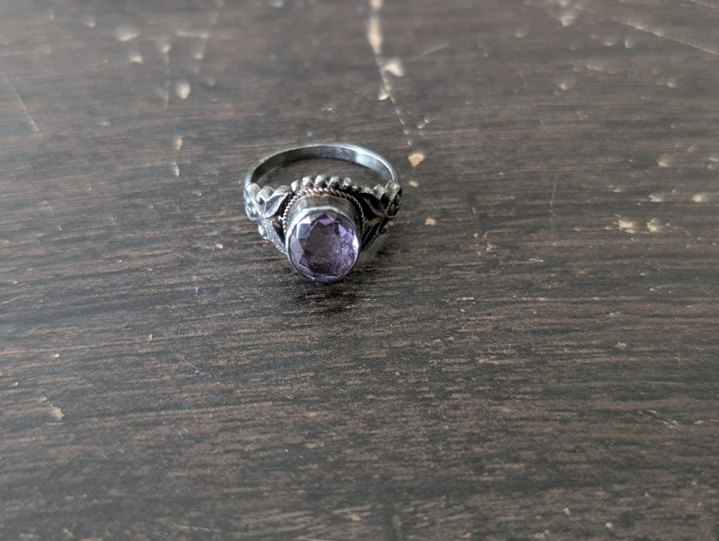 Sterling Silver Amethyst Ring Size 6