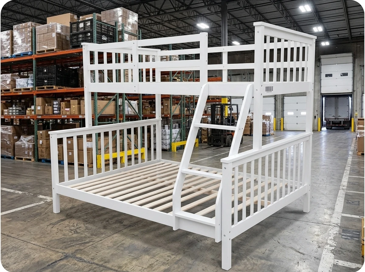 White Bunk Bed Frame twin over full in the box