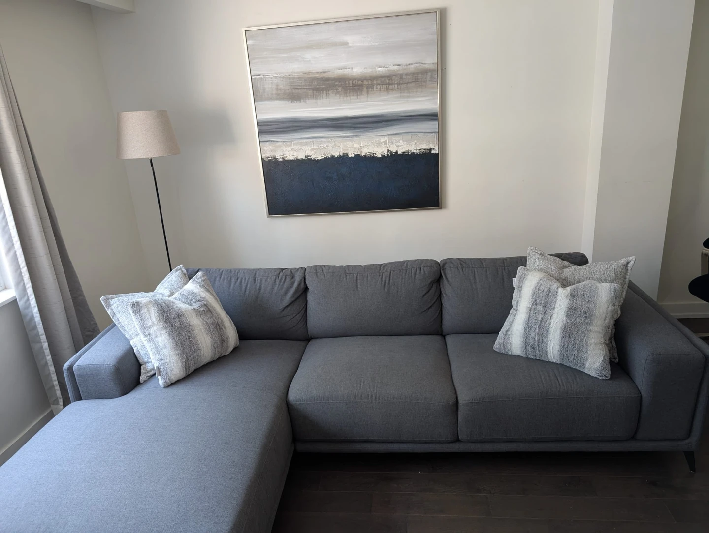 Left side 2 pieces sectional couch - photo 2