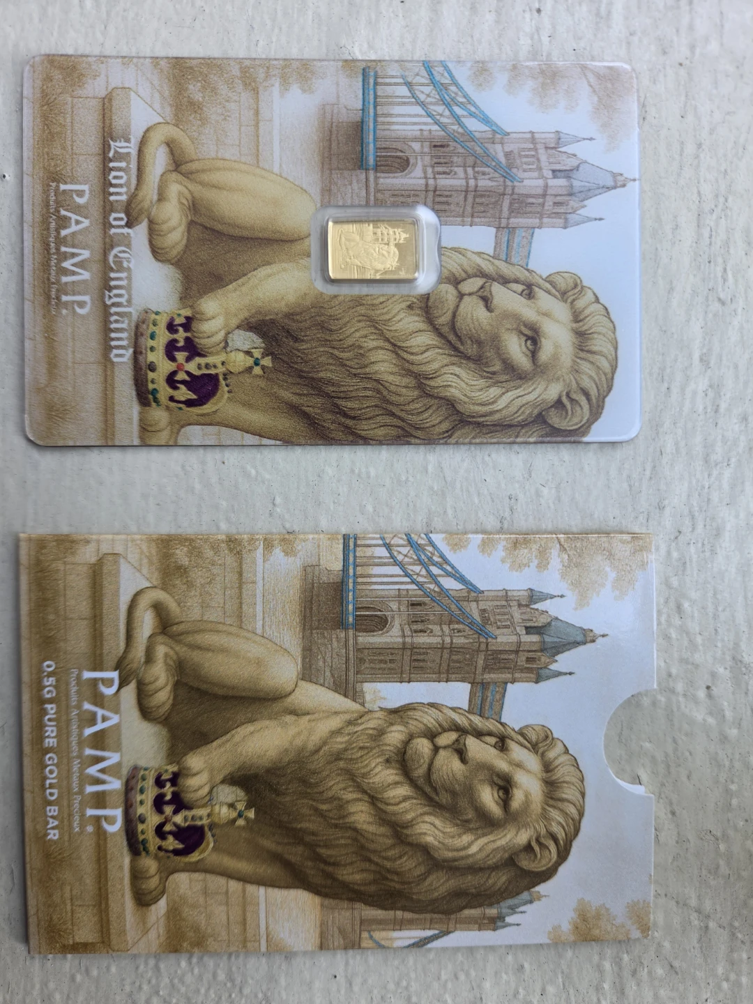 PAMP Suisse 0.5g Pure Gold Bar - Lion of England - photo 2