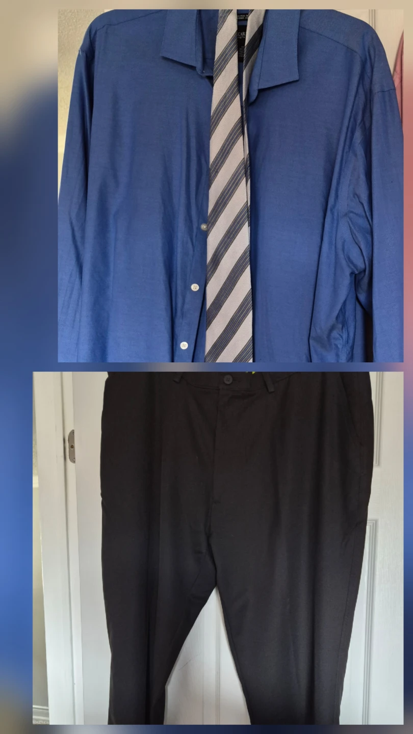 Kenneth Cole Non-Iron Slim Fit Dress Shirt & Tie Set