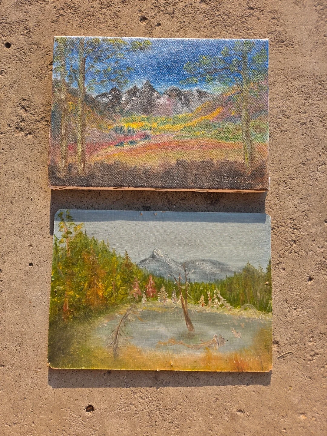Set of 2 Small Landscape Paintings