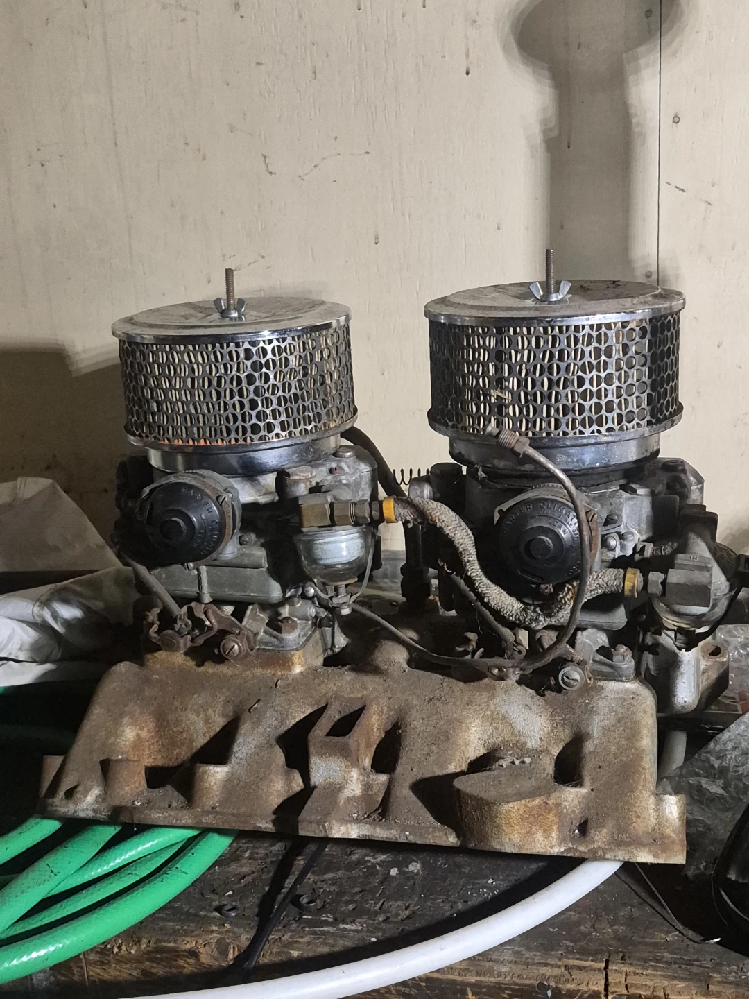 Pair of Carburetors with Air Cleaners