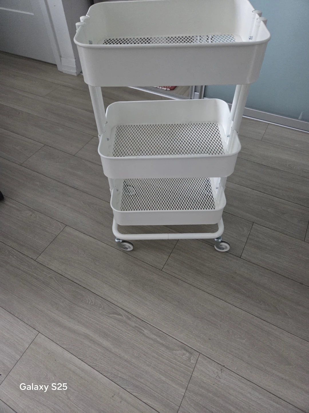 White 3-Tier Rolling Storage Cart