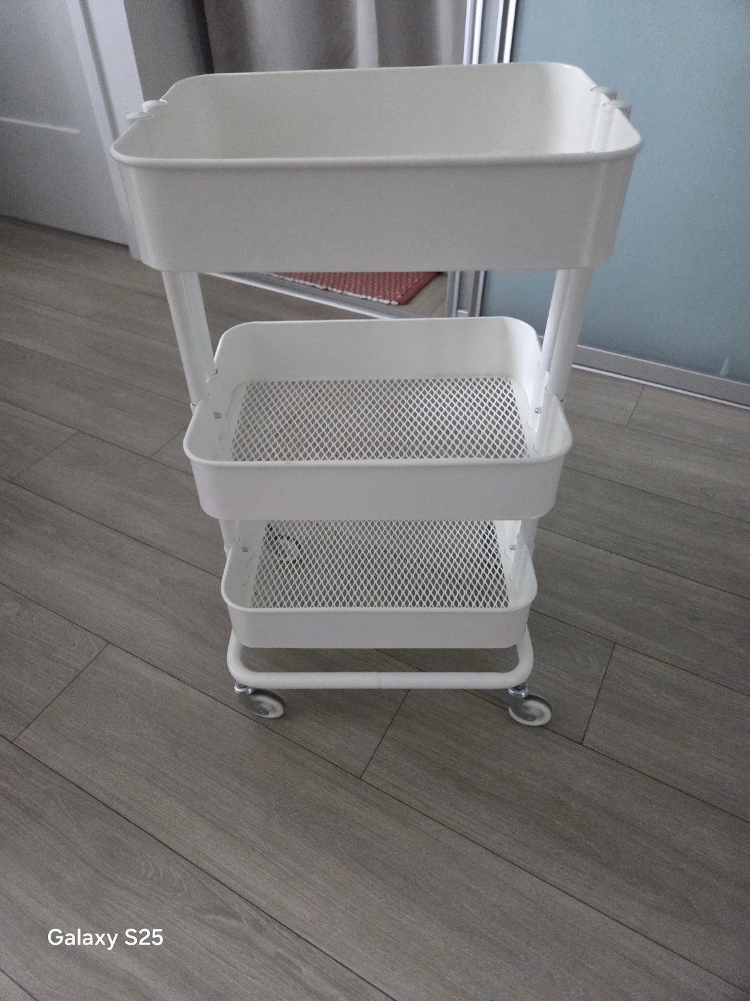 White 3-Tier Rolling Storage Cart - photo 2
