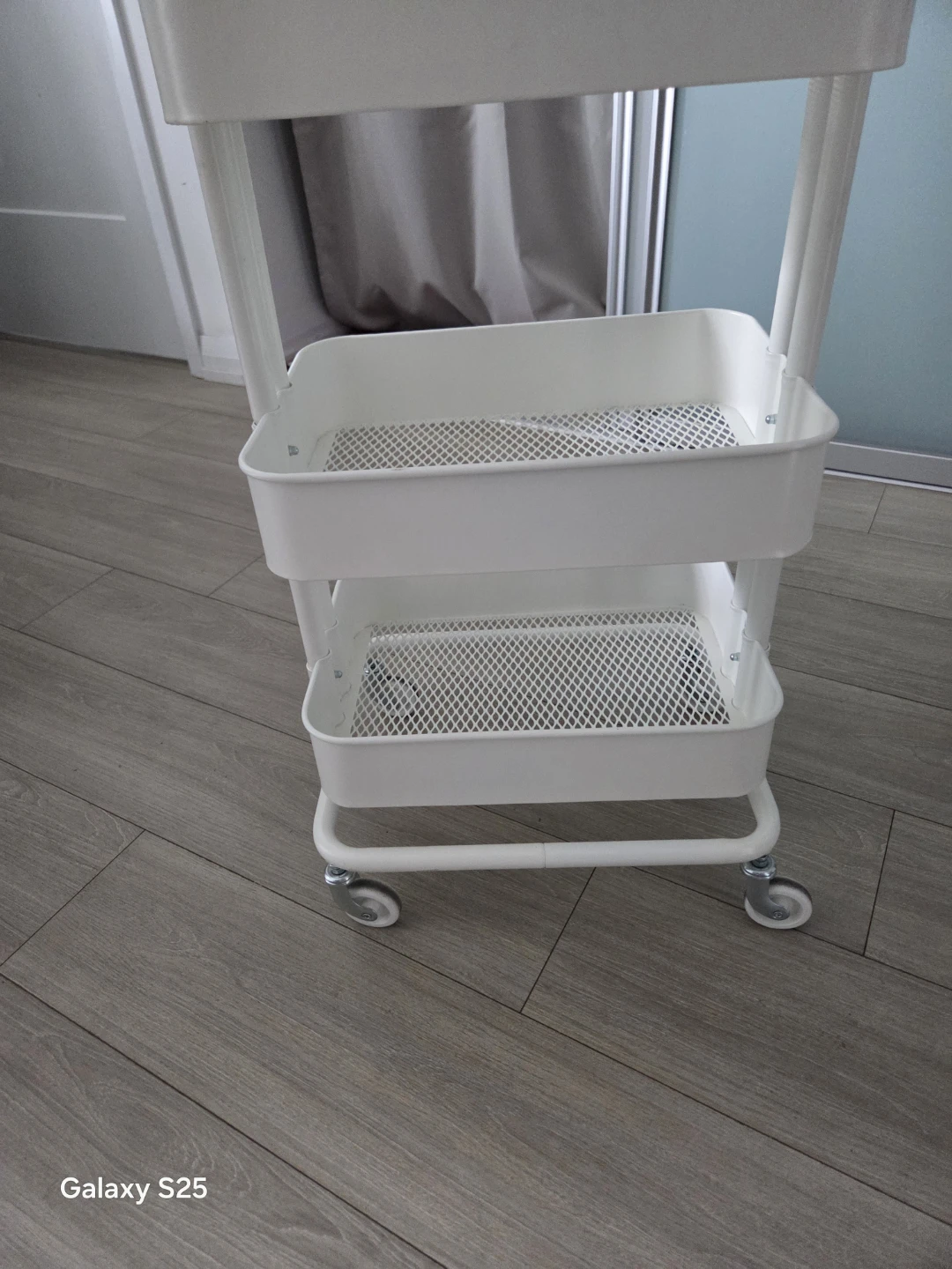 White 3-Tier Rolling Storage Cart - photo 3