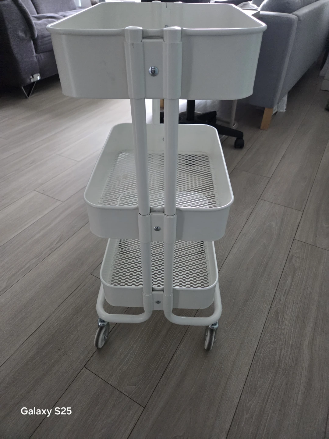 White 3-Tier Rolling Storage Cart - photo 5