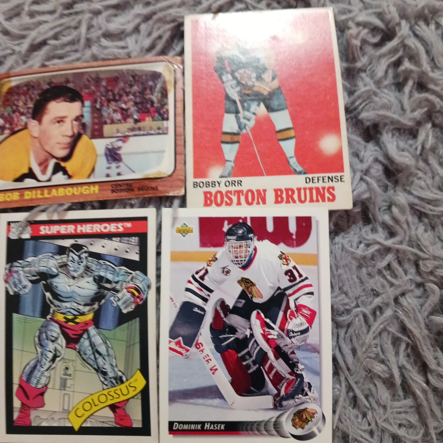 Lot of 4 Hockey and Super Hero Trading Cards