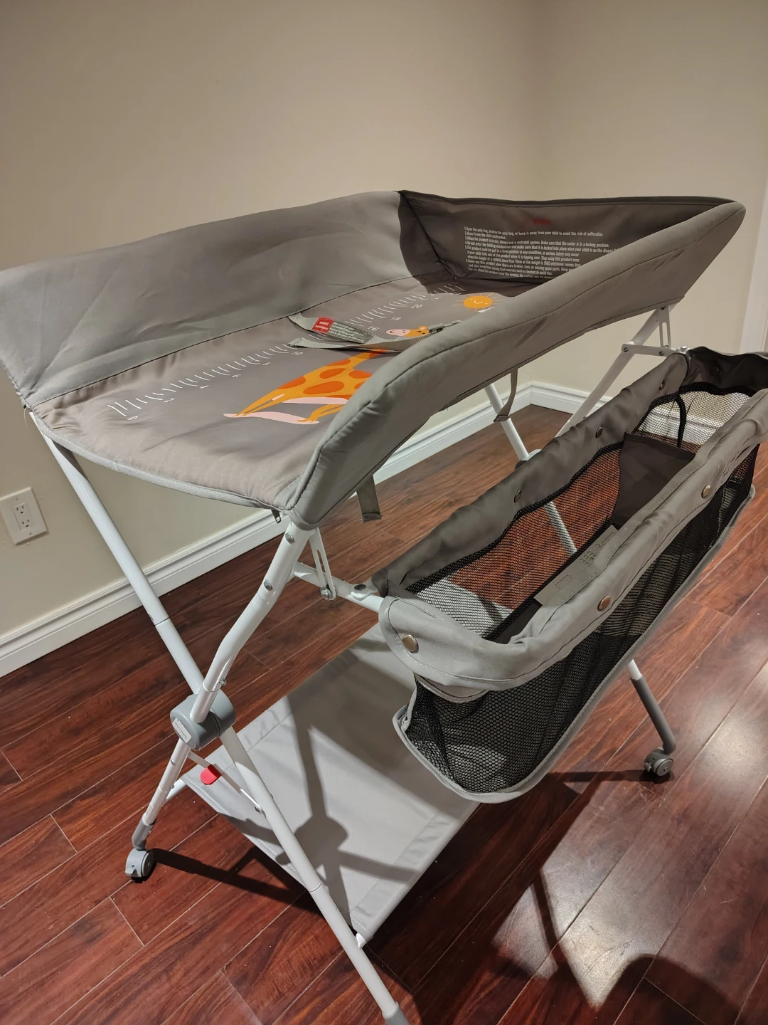 Vevor Grey Baby Changing Table with Storage Basket