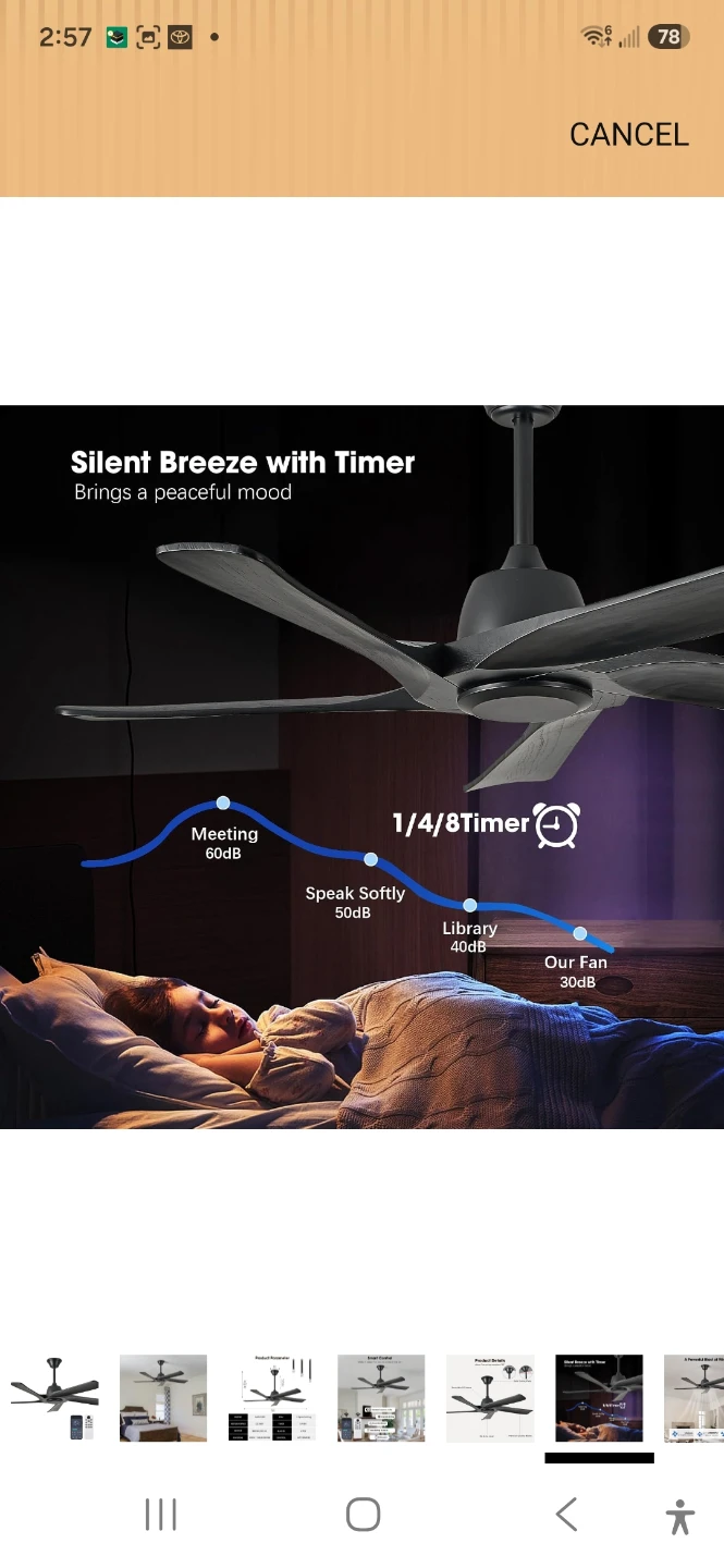 LVYEAYOU Black 52-inch Reversible DC Motor Ceiling Fan - photo 3
