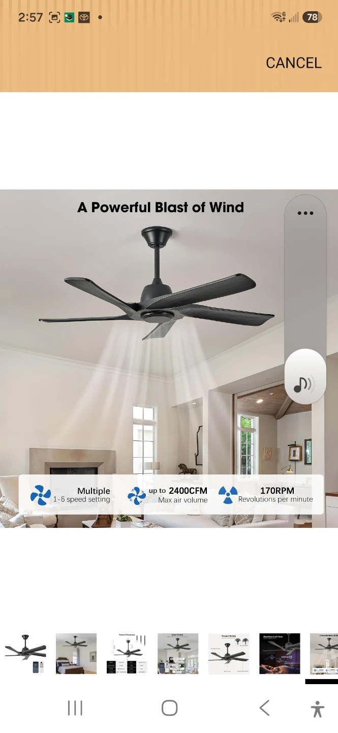 LVYEAYOU Black 52-inch Reversible DC Motor Ceiling Fan - photo 4