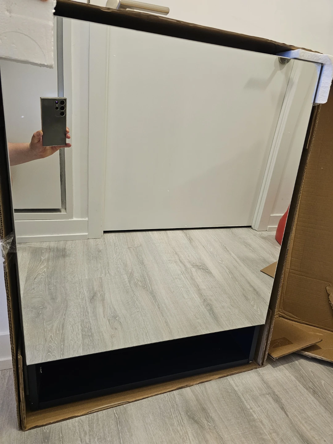 FRESCA Dark Blue Vanity with Mirror