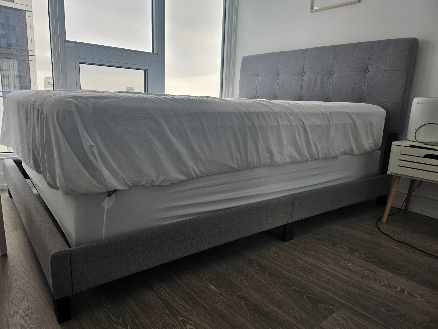 Queen Upholstered Bed Frame + Box Spring - photo 2