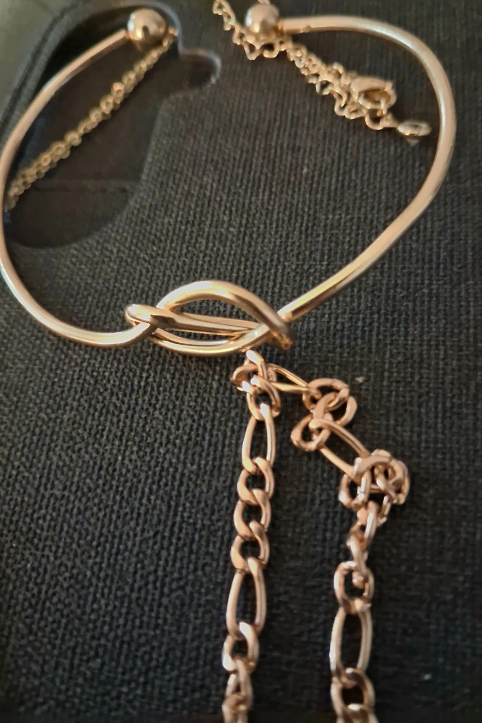 Rose Gold Bow Necklace and Bracelet Set - photo 3