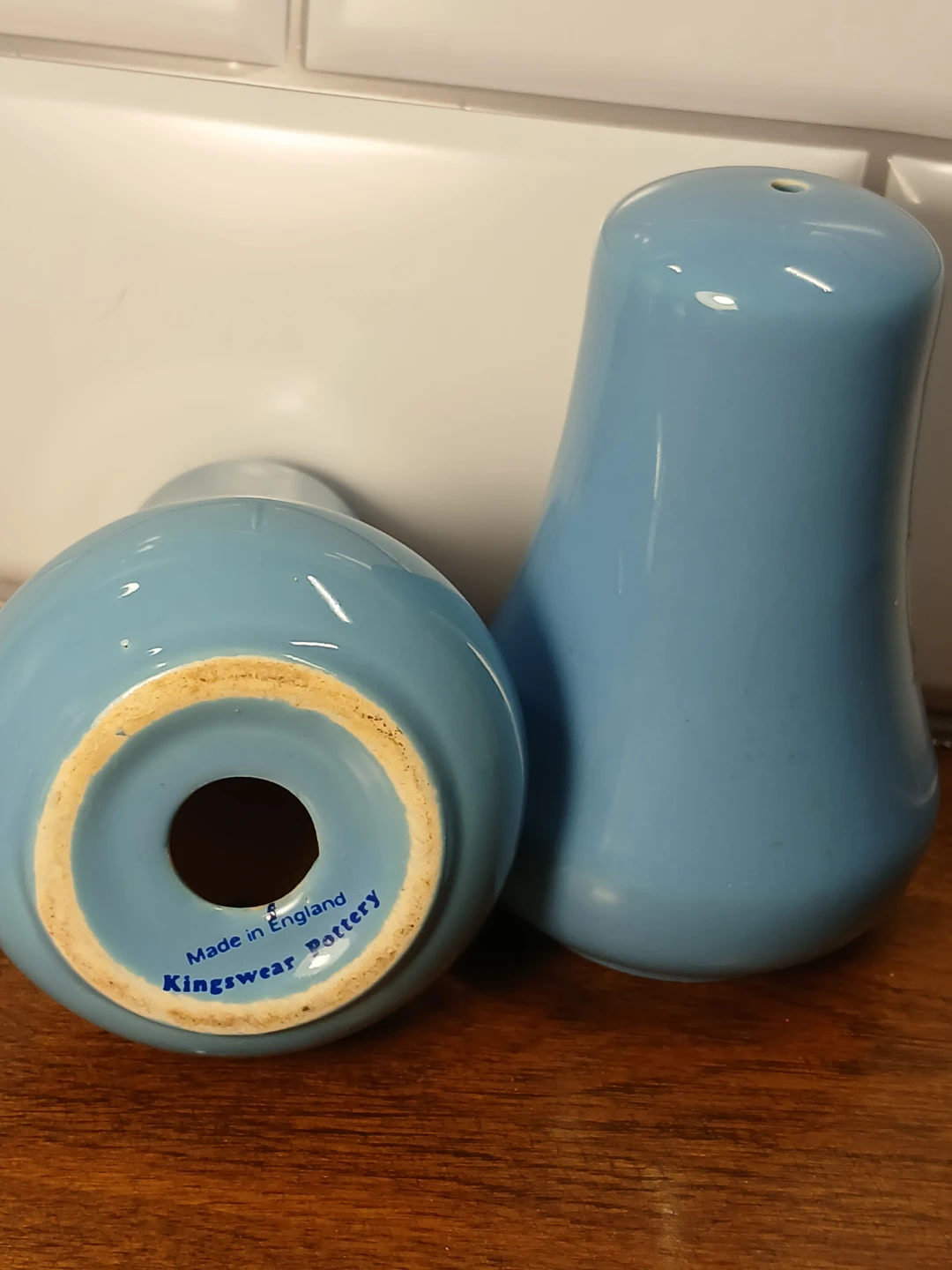 Kingswear Pottery Salt and Pepper Shakers - Blue Nautical Design - photo 4