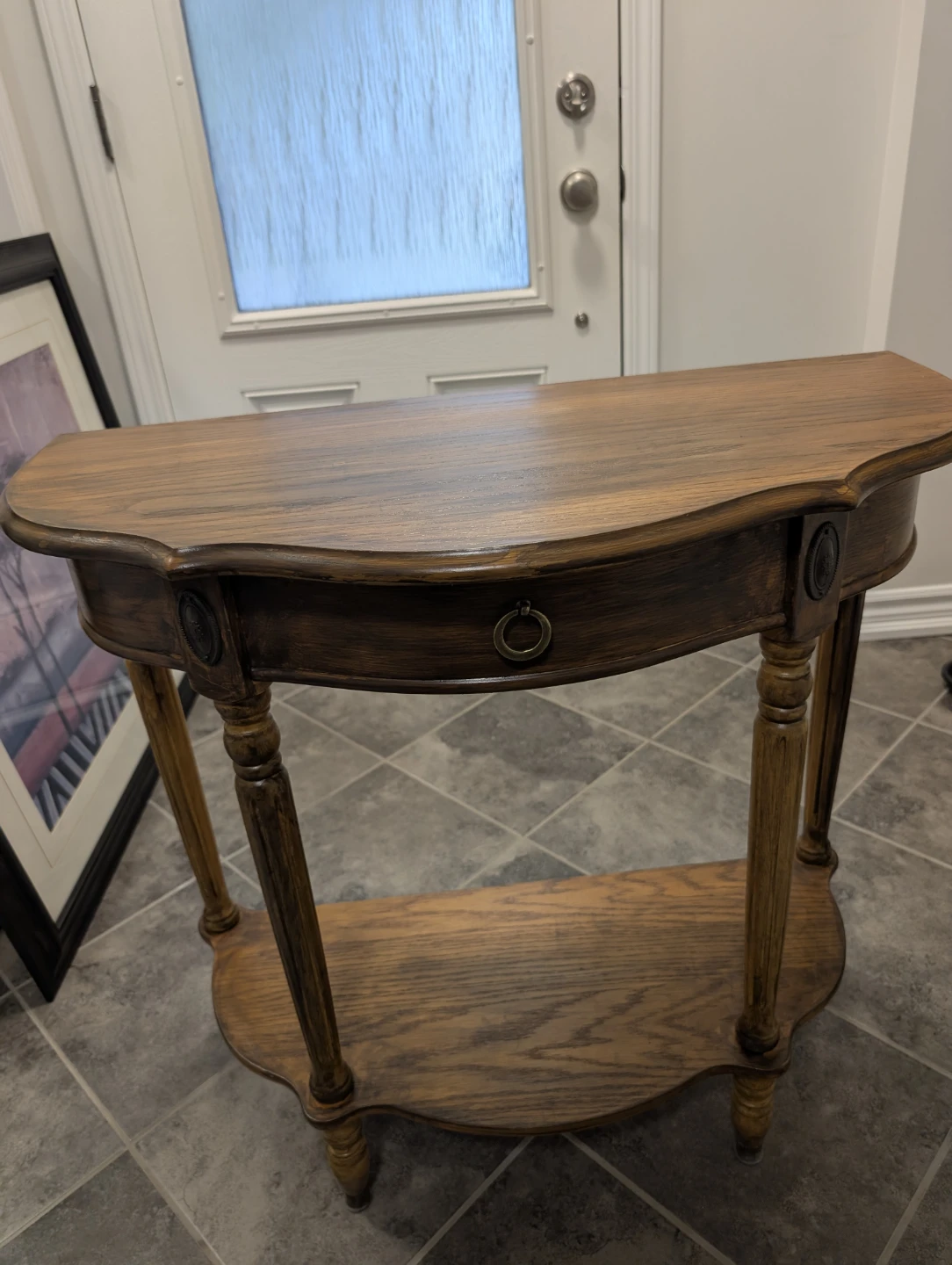 Wooden Console Table with Drawer and Shelf