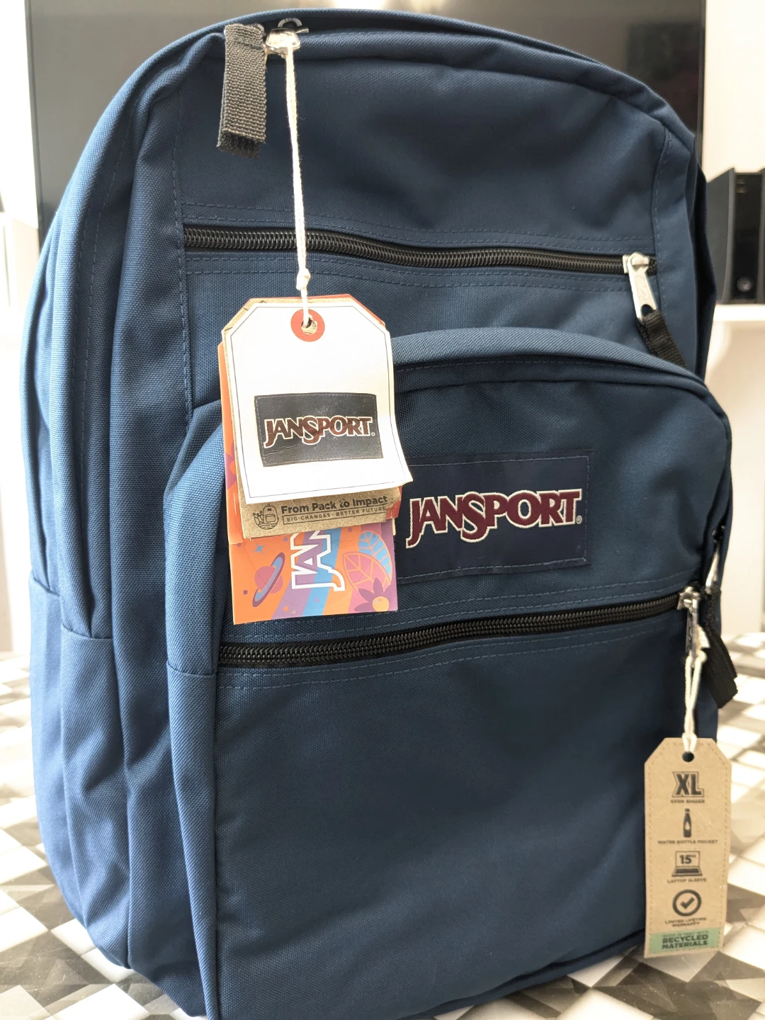 Jansport XL Big Size Unisex Backpack / Navy Blue
