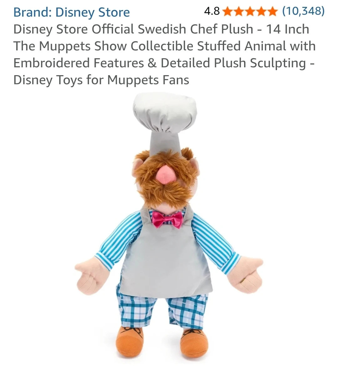 Authentic Disney Swedish Chef Muppet Plushie - photo 2