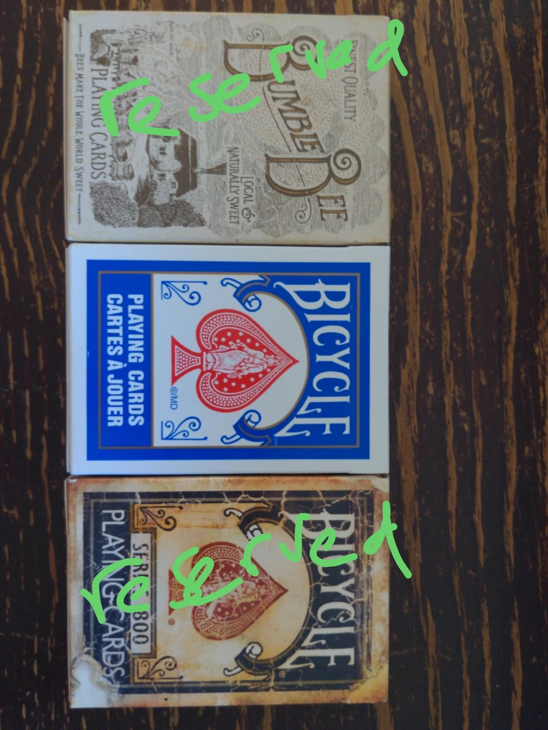 Bicycle & Bumble Bee Playing Cards - OPENED/UNUSED